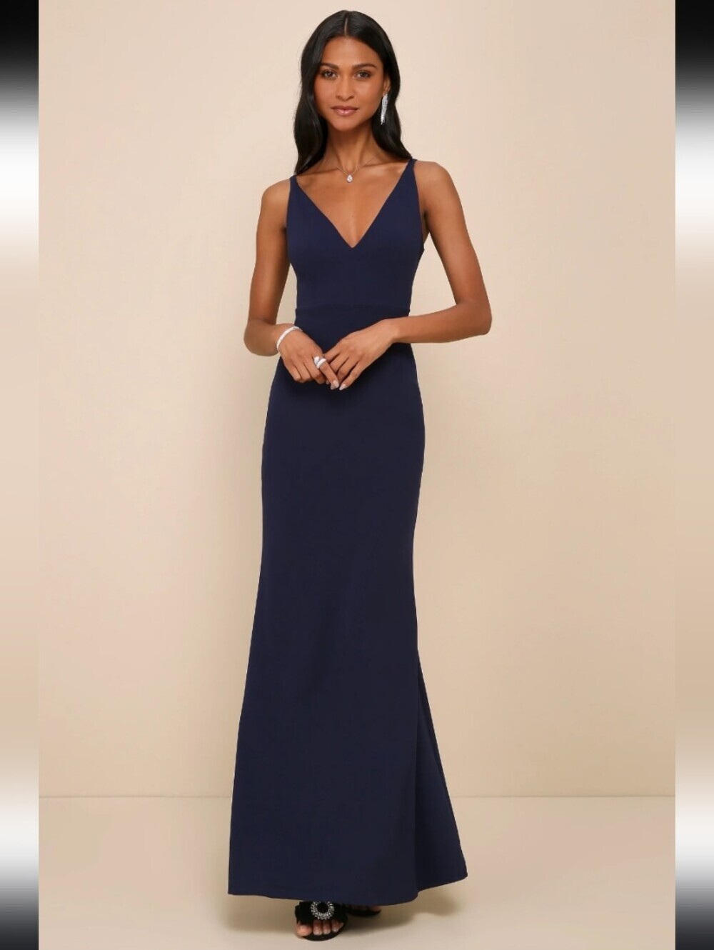 Lulu's Melora Sleeveless Navy Blue Maxi Dress. XS - Picture 1 of 7